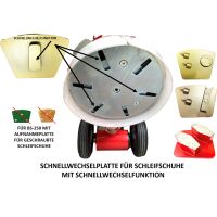 Bodenschleifmaschine BS 250 mit Schleifschuh Set für Kleber & Farbe / PKD + Blocksegment