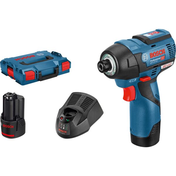 GDR 12V-110 cordless impact driver, 2 x GBA 12V 3.0Ah battery, L-BOXX