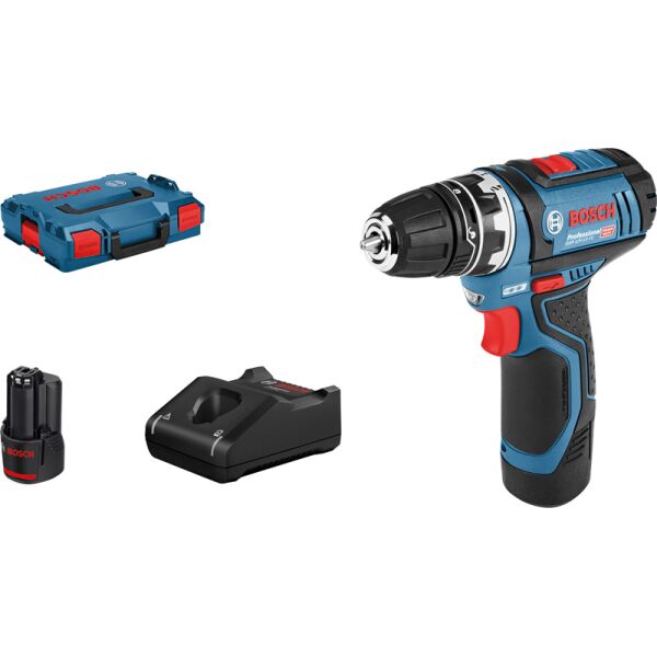 GSR 12V-15 FC cordless drill/driver, with 2 x 2.0 Ah battery, L-BOXX, 1 attachment