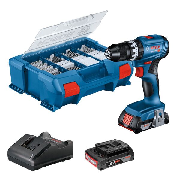 GSB 18V-45 cordless impact driver, 2x GBA 18V 2.0Ah battery in L-Case Pick & Click