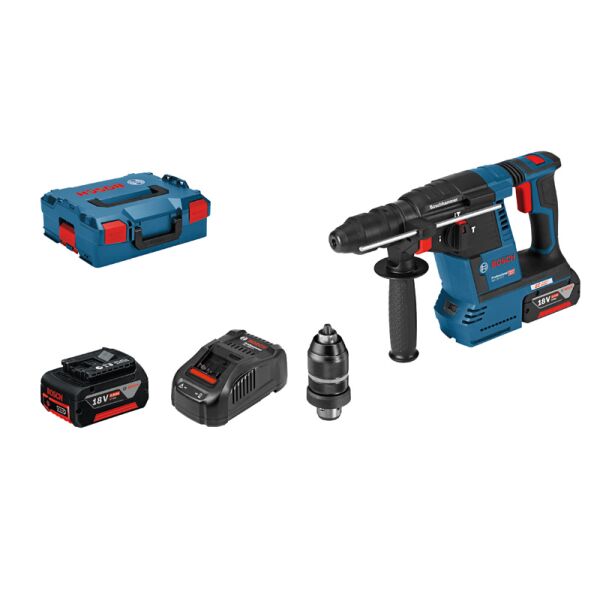Akku-Bohrhammer mit SDS plus GBH 18V-26F, 2 x Akku GBA 18V 5.0Ah in L-BOXX