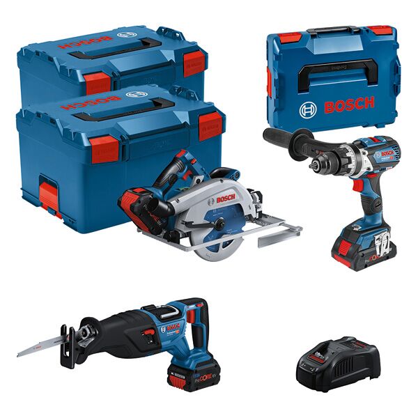 Combo Kit Set mit 3x 18V: GSB 18V-110C/GKS 18V-68GC /GSA 18V-28 /3 x Akku