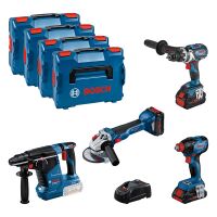 Combo kit set with 4 x 18V tools: GSR + GDX + GWS + GBH + 3 x battery
