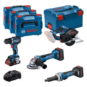 Combo Kit Set mit 4 18V-Werkzeugen: GSR, GWS, GKM, GGS, 3...