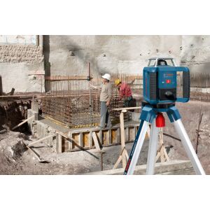 GRL 400 H rotary laser, with LR 1, BT 170 HD construction tripod, and GR 240 measuring rod