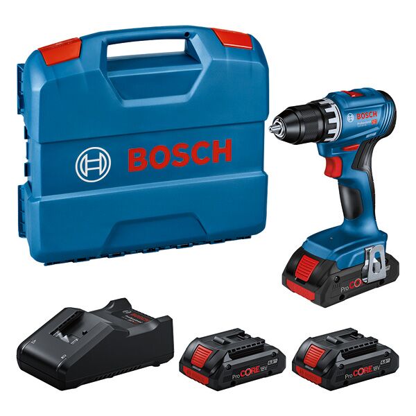 Professional Set: GSR 18V-45 cordless drill/driver, 3 x ProCORE18V 4.0Ah, L-Case
