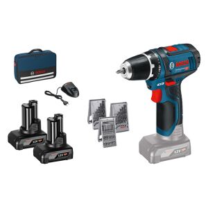 Prof.-Set: Akku-Bohrschrauber GSR 12V-15 + 39-tlg....