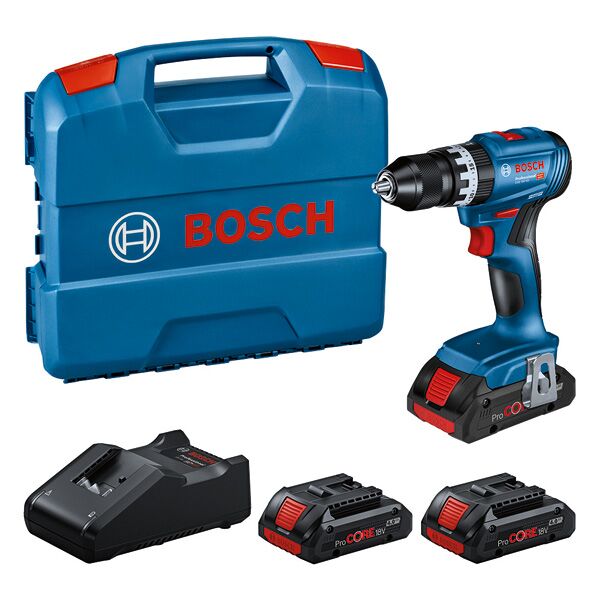 Prof. Set: GSB 18V-45 cordless hammer drill, 3x ProCORE18V 4.0Ah, L-Case