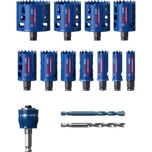 EXPERT Tough Material Lochsäge-Set, 20/22/25/32/35/40/44/51/60/64/76 mm, 14-tlg.