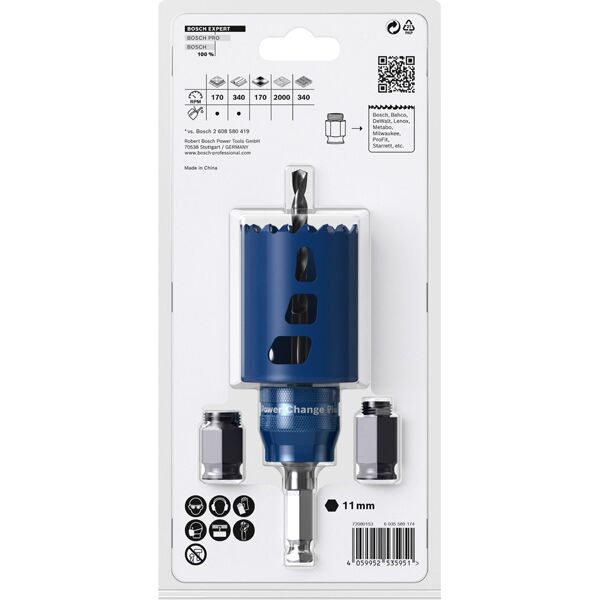 EXPERT Tough Material Hole Saw Starter Set, 51 x 60 mm