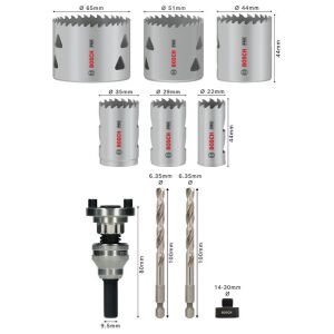 PRO Multi Material Lochsäge Q-Lock Halter-Set, 10-tlg.