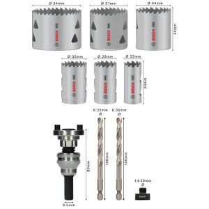 PRO Multi Material Lochsäge Q-Lock Halter-Set, 10-tlg.