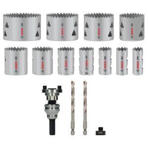 PRO Multi-Material Hole Saw Q-Lock Clip-On Holder Set, 15 pcs.
