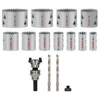 PRO Multi-Material Hole Saw Q-Lock Clip-On Holder Set, 15 pcs.