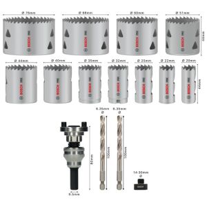 PRO Multi-Material Hole Saw Q-Lock Holder Set, 15 pcs.