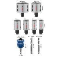 PRO Multi Material PC Plus Hole Saw Set, 20, 25, 64 mm, 9 pcs.