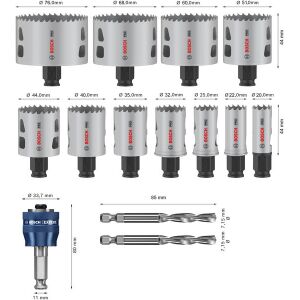 PRO Multi Material PC Plus Lochsägen-Set, 20, 68, 76 mm, 14-tlg.