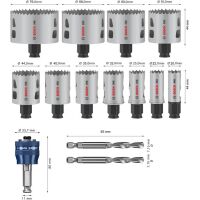 PRO Multi Material PC Plus Lochsägen-Set, 20, 68, 76 mm, 14-tlg.