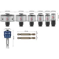 PRO Sheet Metal PC Plus Lochsäge-Set, 20, 25, 64 mm, 8-tlg.