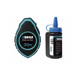 BIHUI Schlagschnur 30m mit Kreidepulver blau