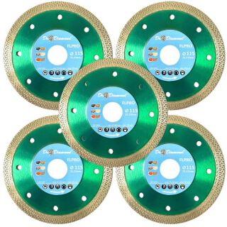 Dr. Diamond® Diamant Trennscheibe Fliese Turbo-Profi 5 x 115 mm Bohrung 22,23 mm