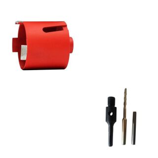 core drill 68 mm + SDS Plus socket incl. center drill and tapper drift