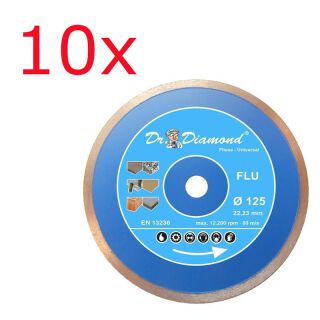 10x diamond cutting disc tile Ø 125 mm universal